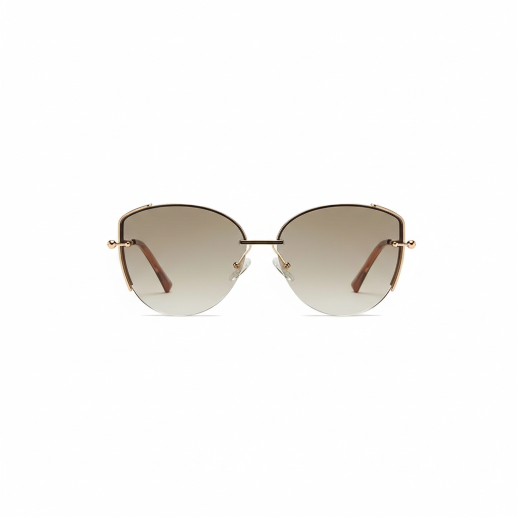 Metal Cat-Eye Sunglasses with Gradient Lenses | UV400