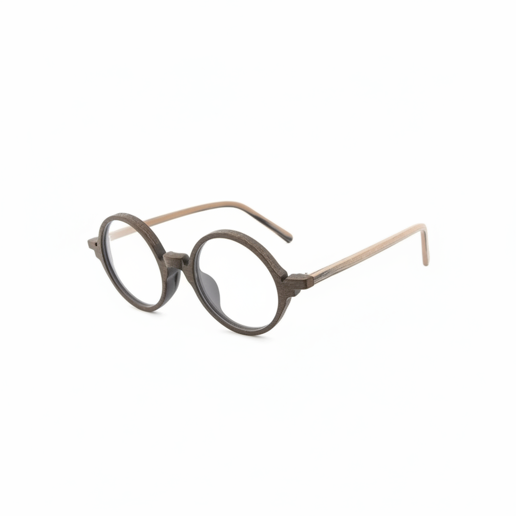 Textured Round Acetate Eyeglasses Frame