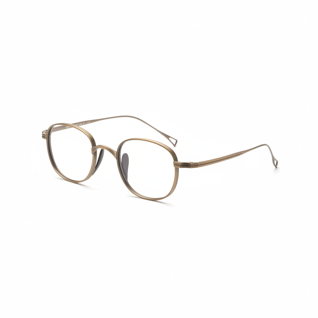 Literary Retro Square Metal Eyeglasses Frame