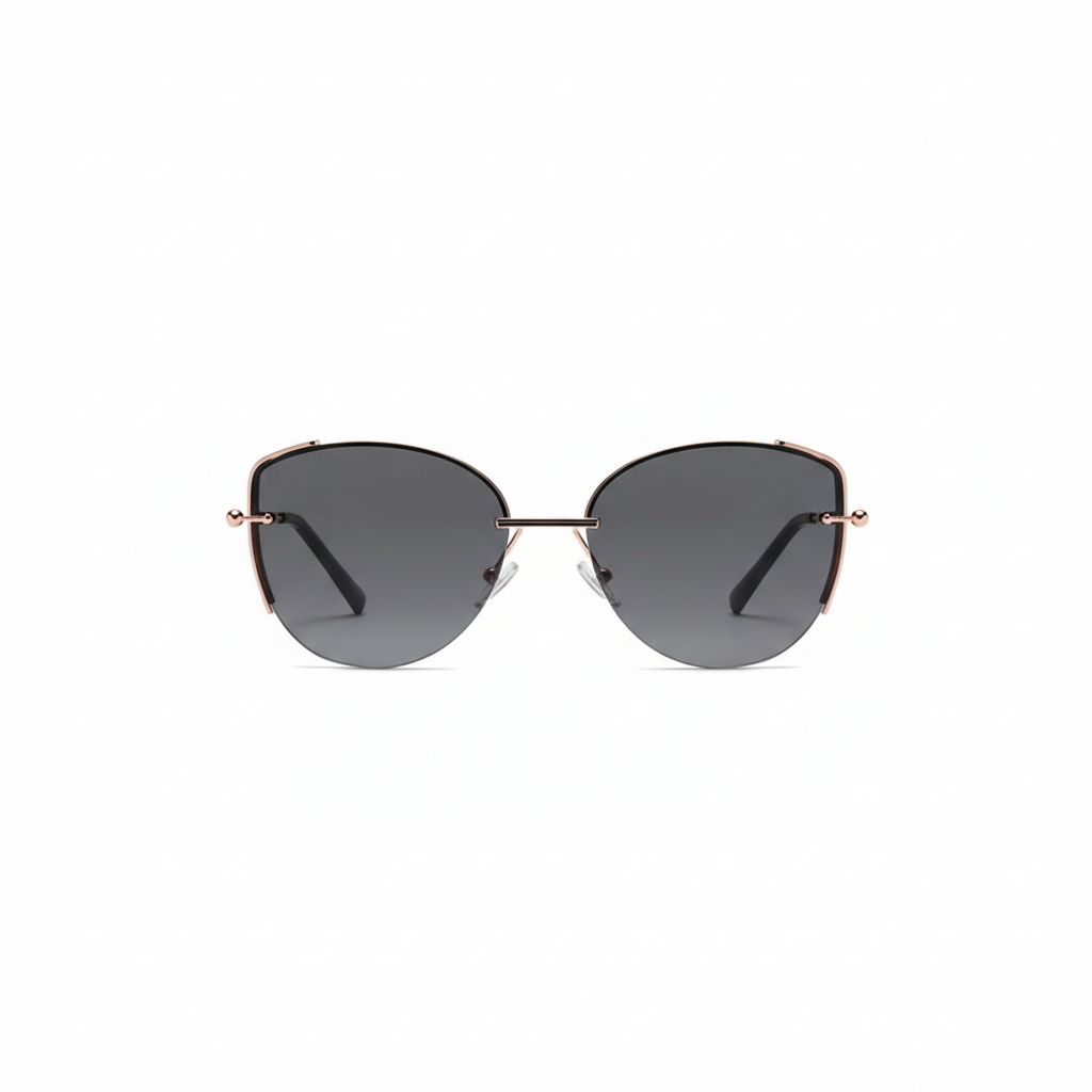 Metal Cat-Eye Sunglasses with Gradient Lenses | UV400