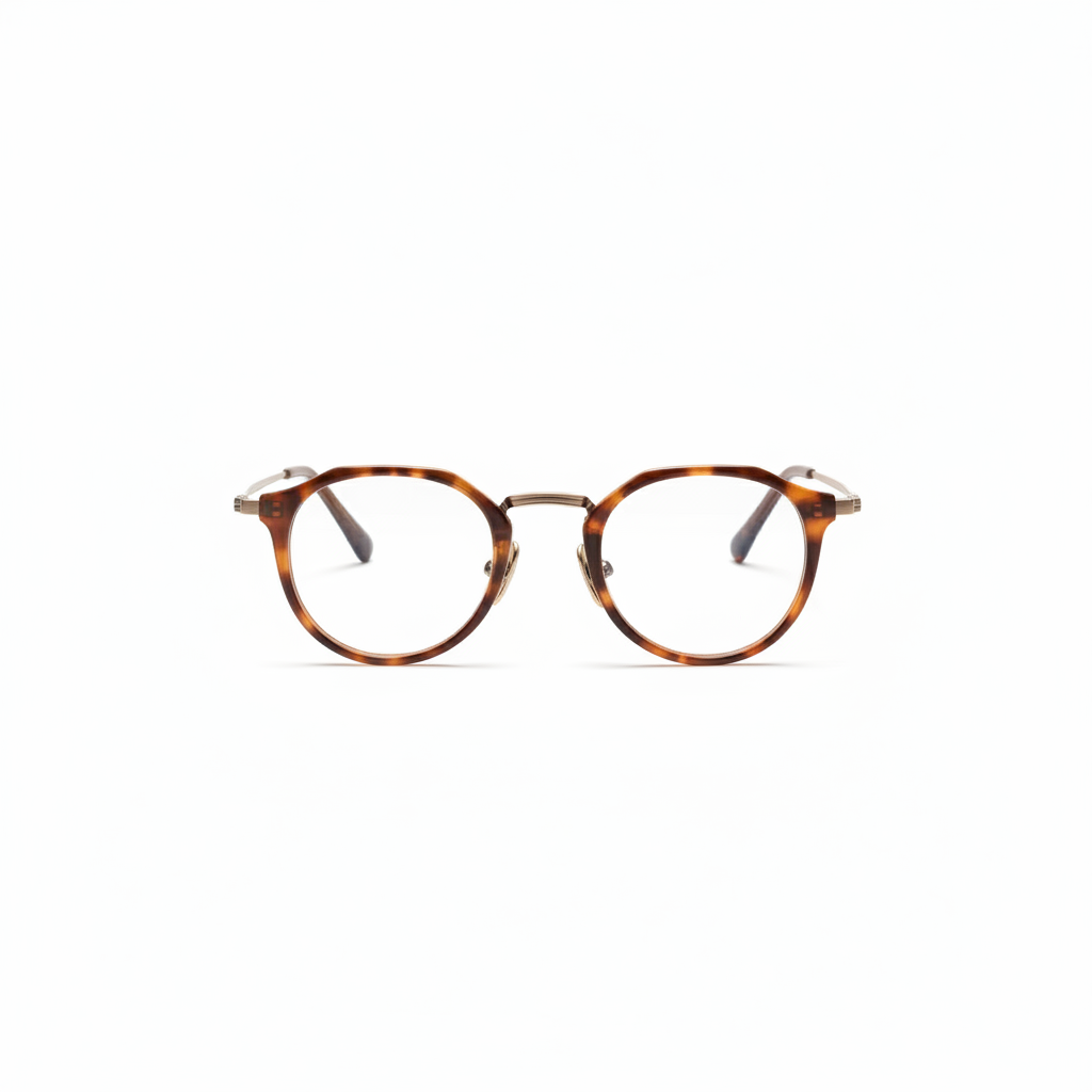 Retro Round Acetate & Titanium Eyeglasses Frame