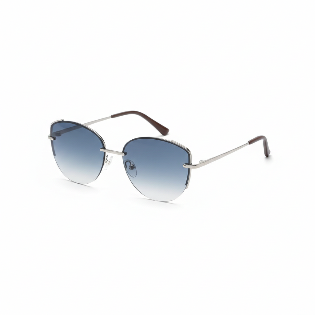 Metal Cat-Eye Sunglasses with Gradient Lenses | UV400