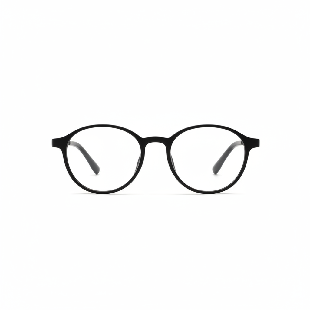 Minimal Round Black Eyeglasses Frame