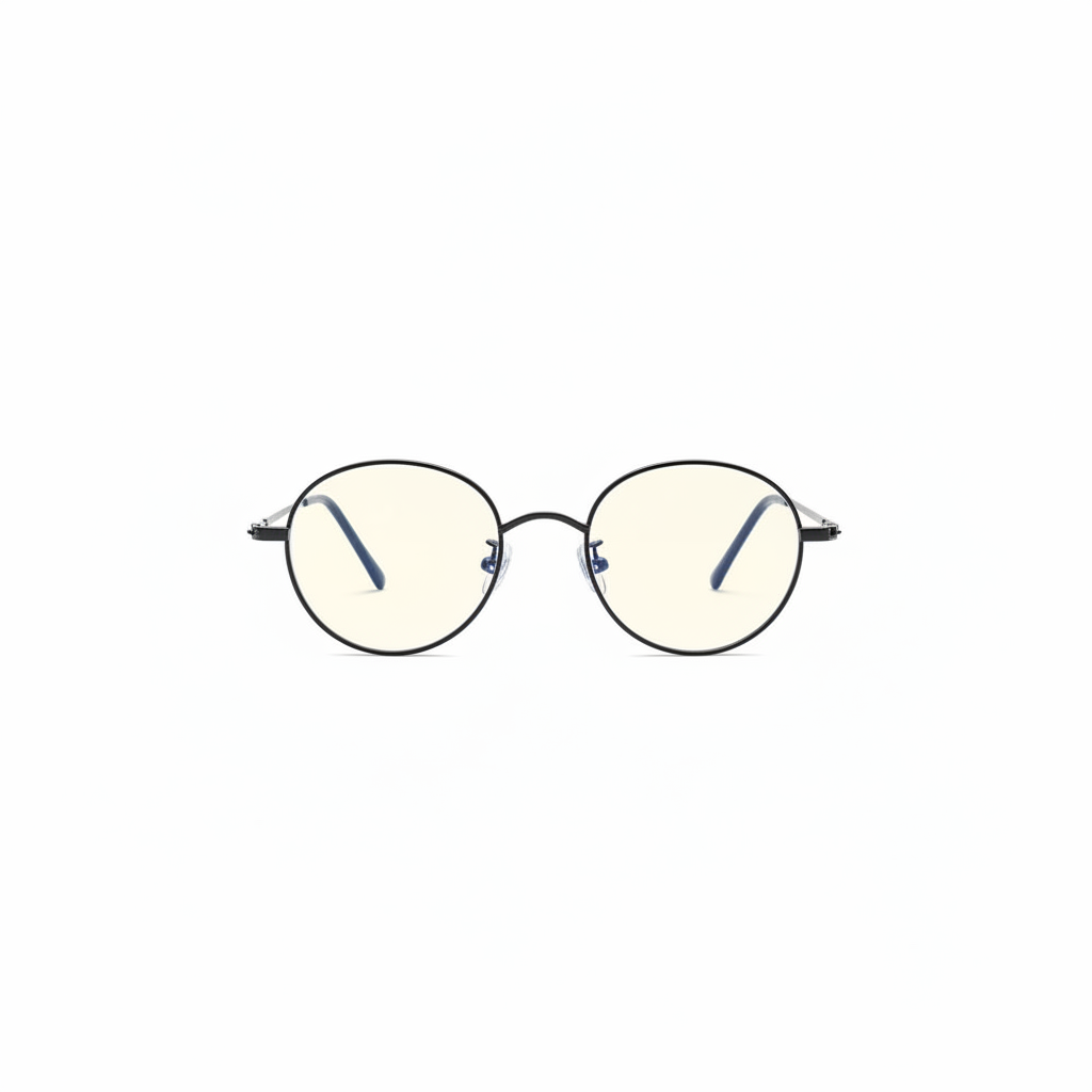 Lightweight Round Titanium Blue-Light Glasses Frame