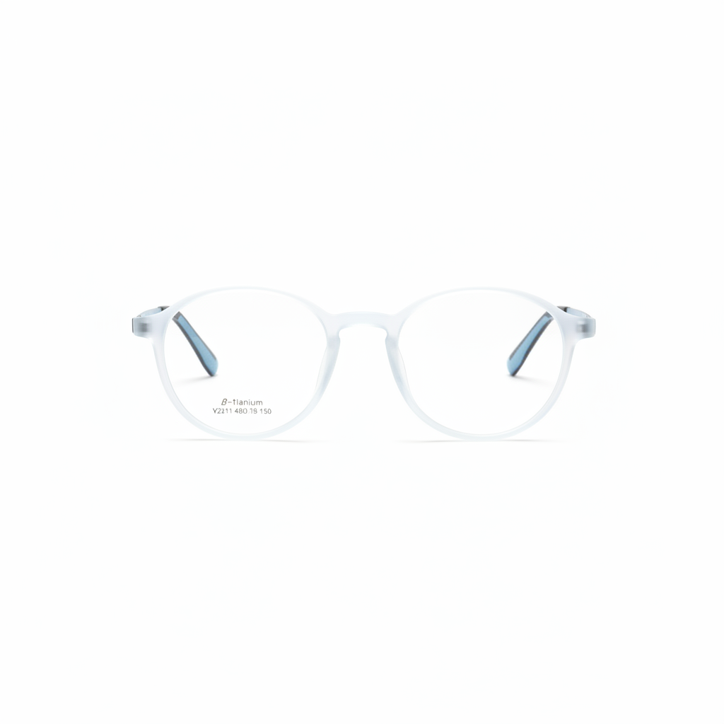 Minimal Round Black Eyeglasses Frame