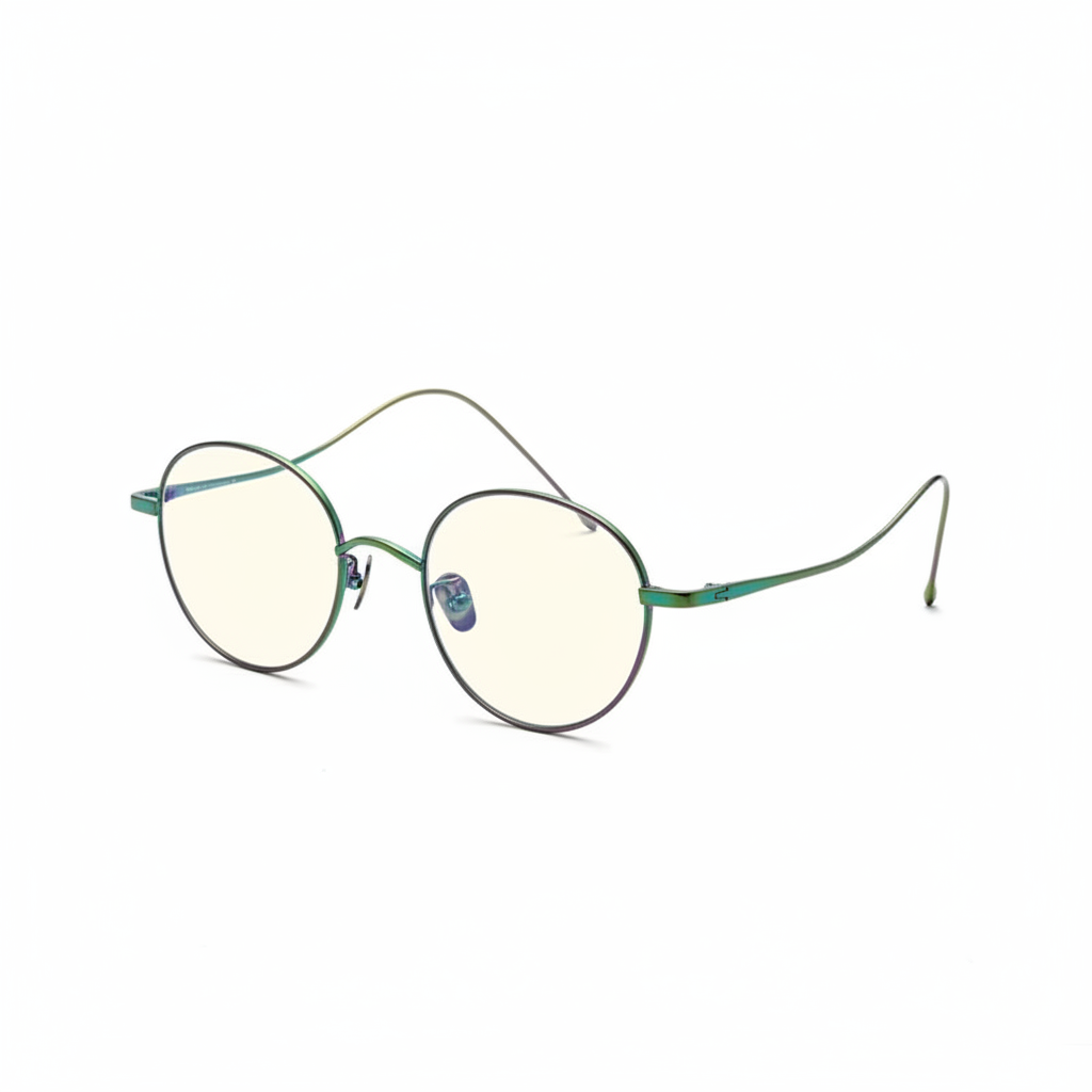Lightweight Round Titanium Blue-Light Glasses Frame