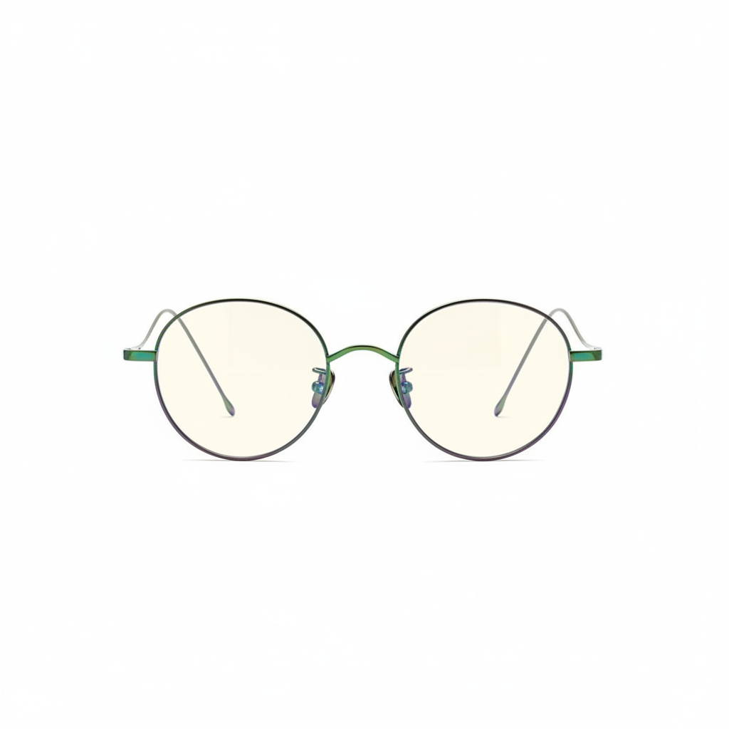 Lightweight Round Titanium Blue-Light Glasses Frame