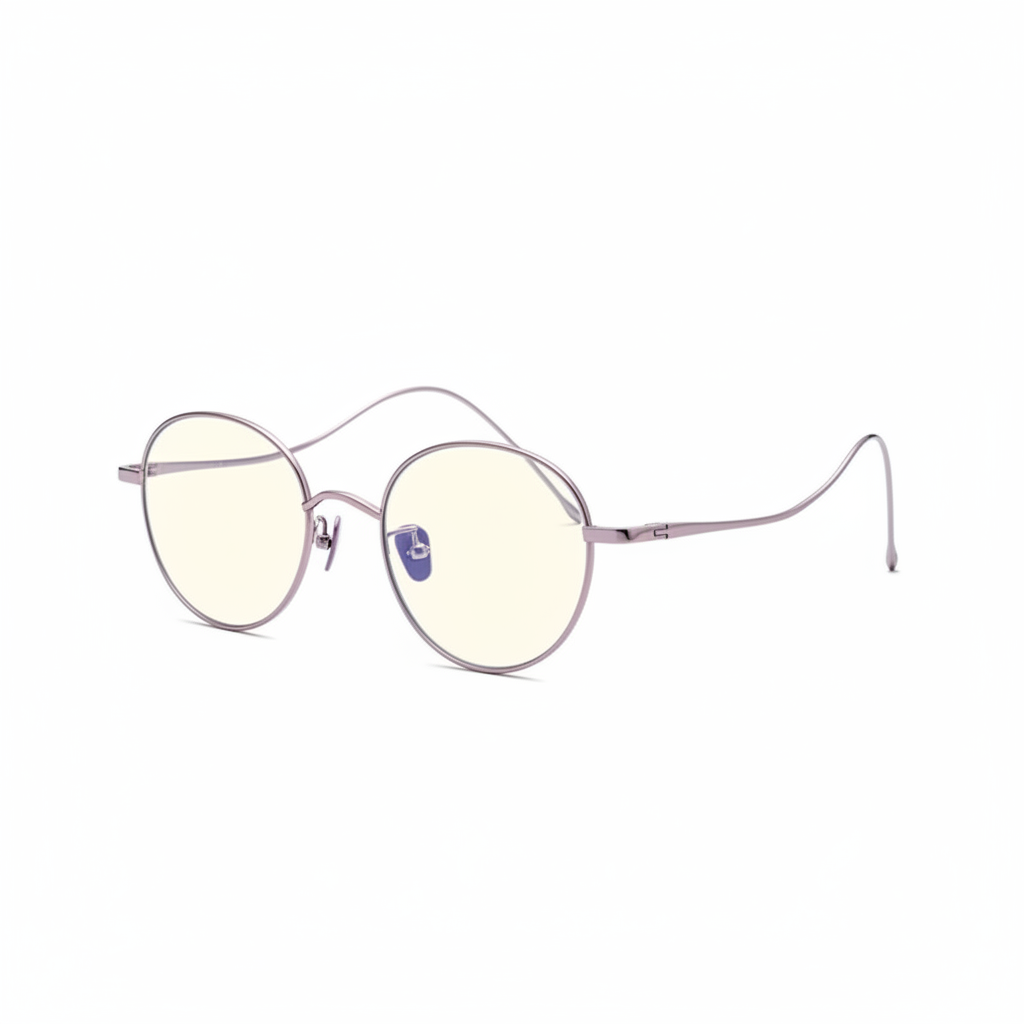 Lightweight Round Titanium Blue-Light Glasses Frame