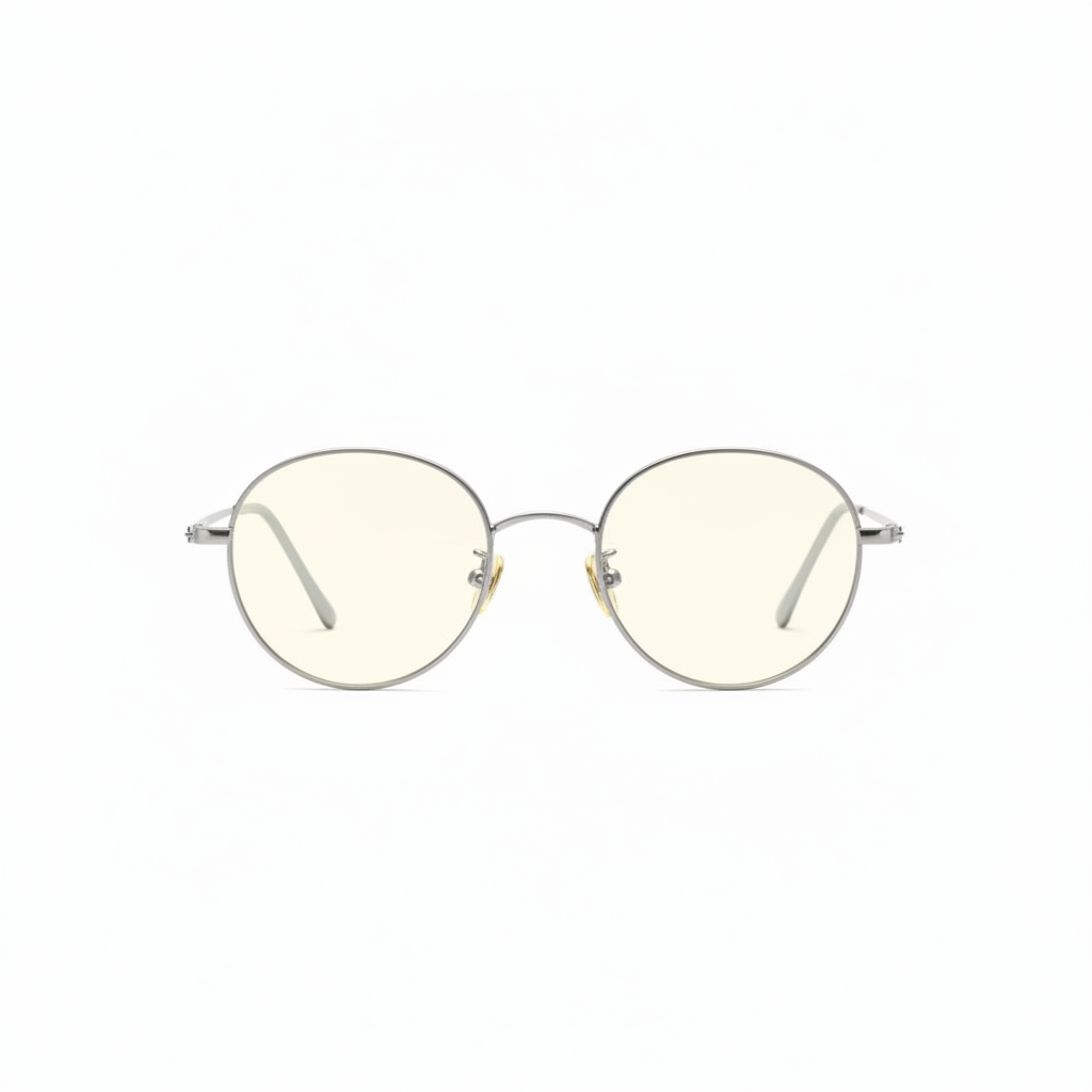 Lightweight Round Titanium Blue-Light Glasses Frame