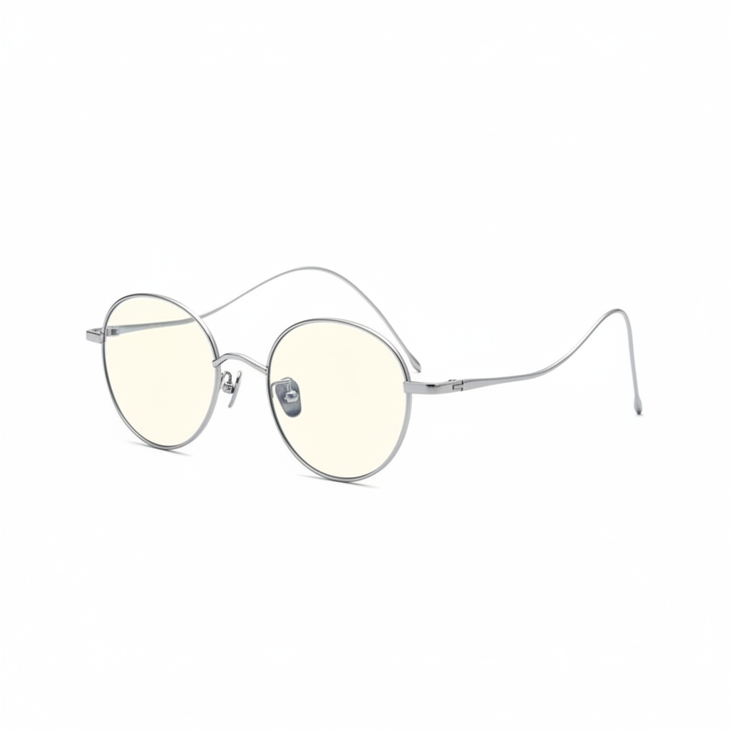 Lightweight Round Titanium Blue-Light Glasses Frame